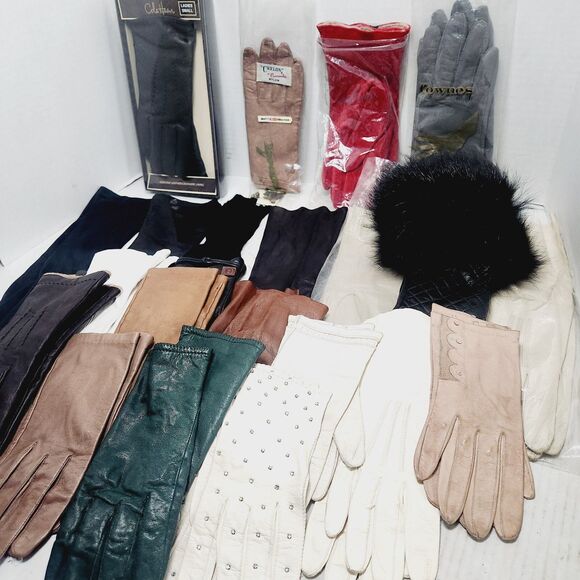 Ladies' Vintage Gloves Lot/22 Pair Sizes 6.5/7 Driving/Theatre Fownes Van Roalte - Picture 2 of 14
